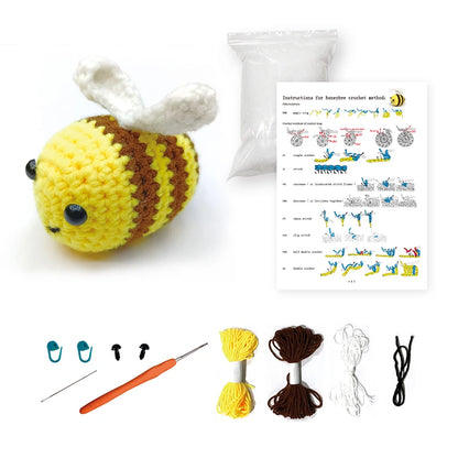 Bee Crochet Kit - DIY Knitted Animal Yarn Craft