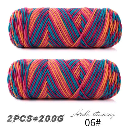 Colorful 5-Strand Dyed Milk Cotton Yarn Set