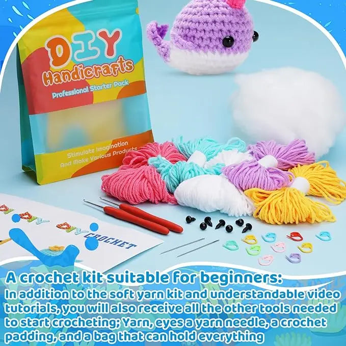 DIY Whale Crochet Kit (2 Pieces)