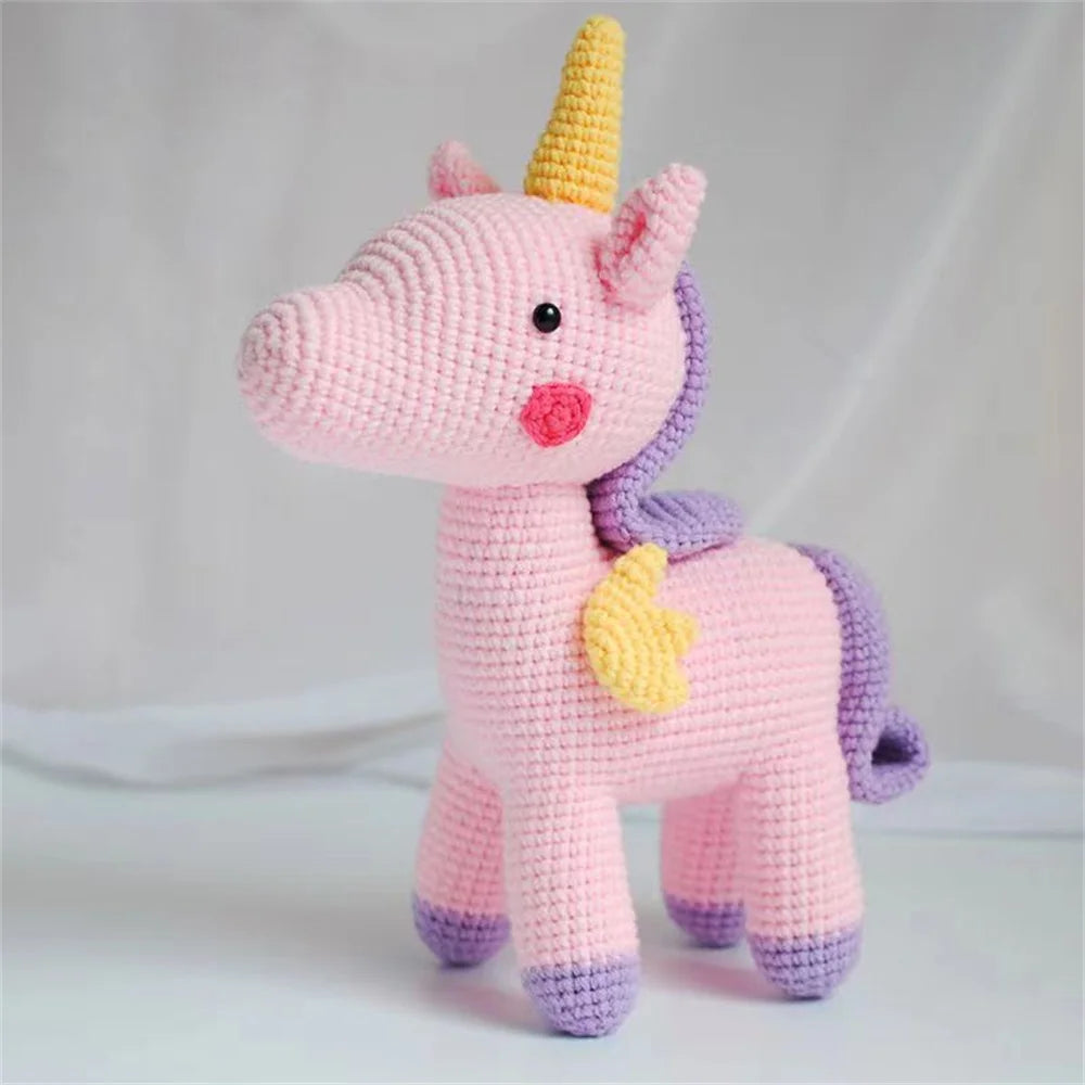 White Unicorn Crochet Kit - DIY Plush Doll Craft