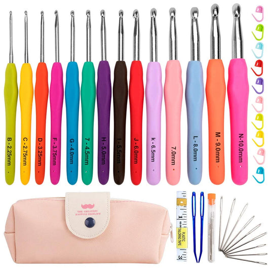 Crochet Hooks Kit with Soft Handle and Storage Bag