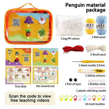 Penguin Crochet Kit - DIY Handmade Sewing Kit