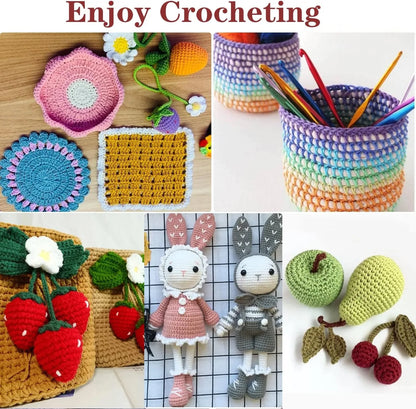 Portable 59Pcs Crochet Knitting Kit with Storage