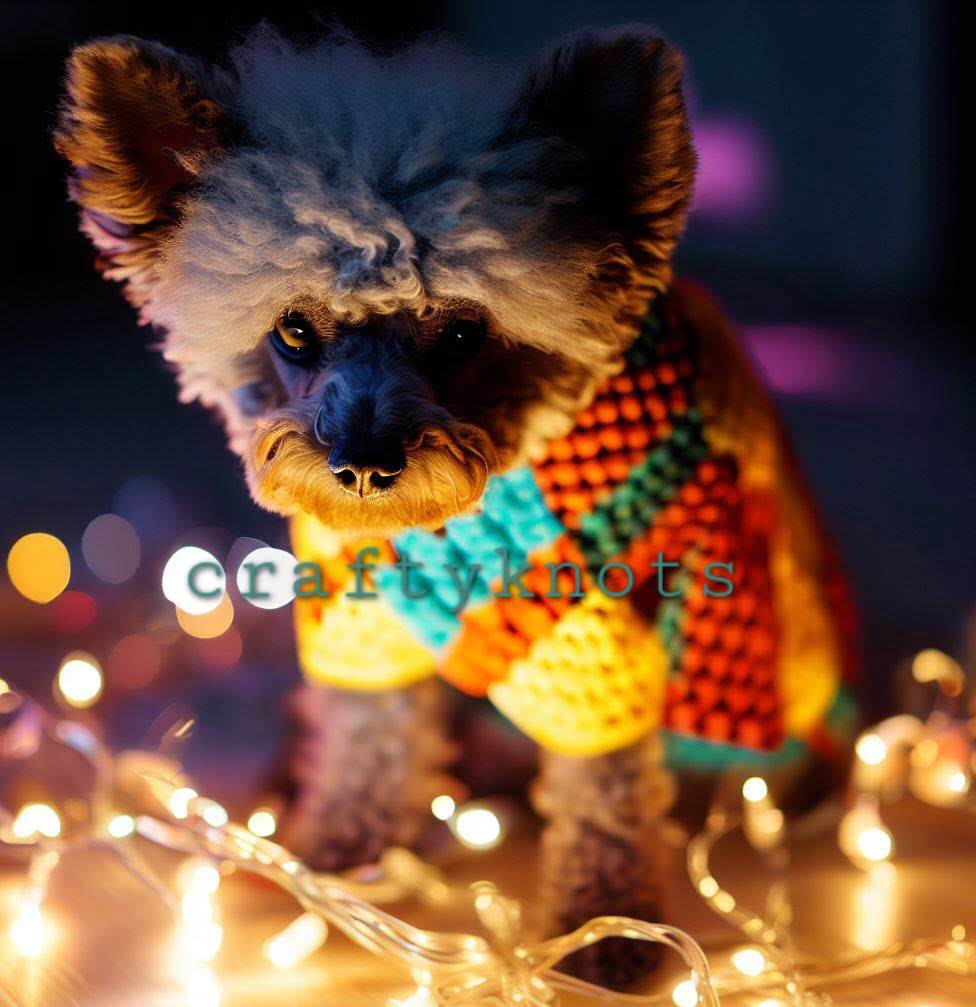 Modern Color Block Dog Crochet Sweater Pattern