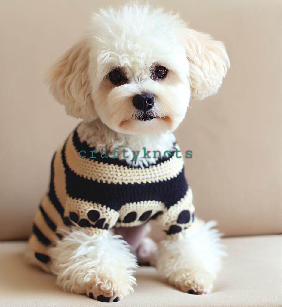 Paw-some Striped Dog Sweater Knit Pattern