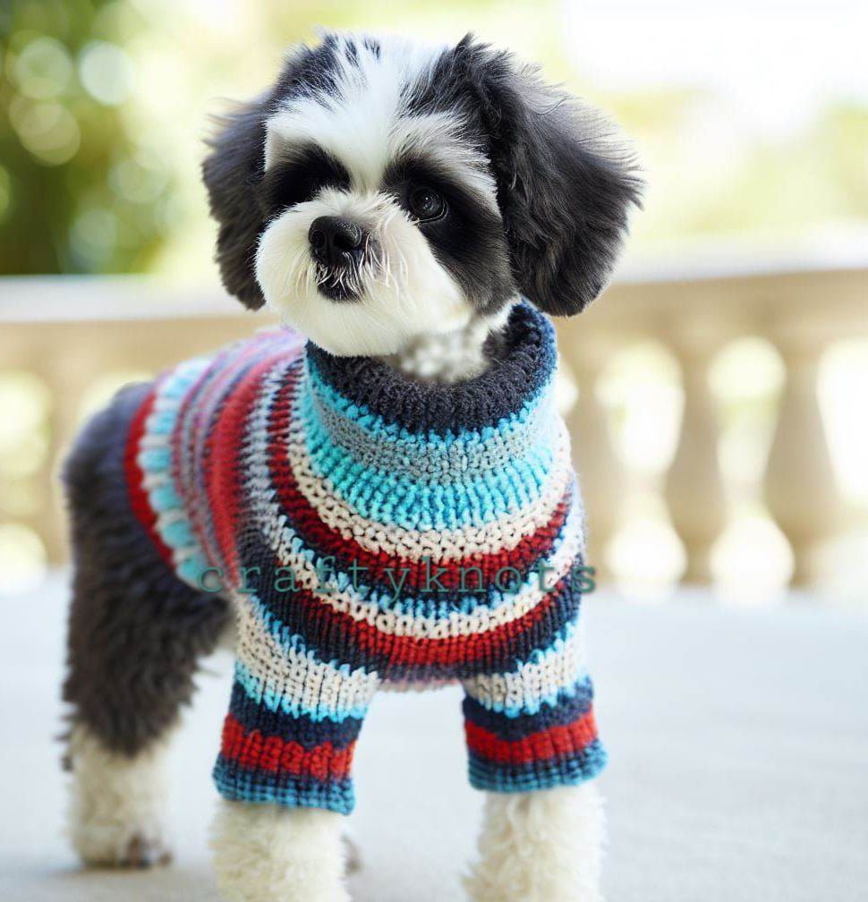 Paw-some Striped Dog Crochet Sweater Knit Pattern