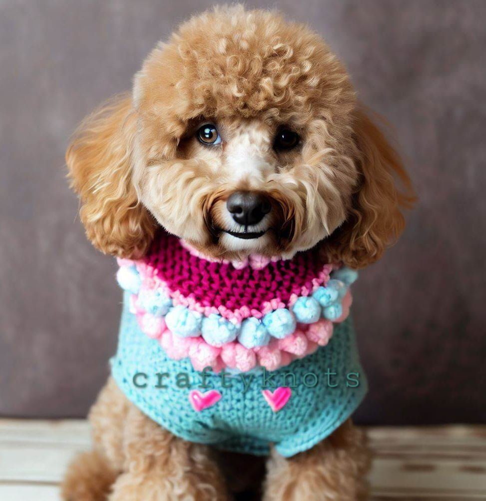 Pom Pom Crochet Pattern Dog Sweater