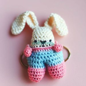 crochet bunny keychain