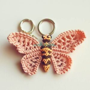 crochet butterfly keychain