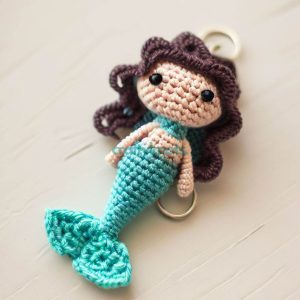 crochet mermaid keychain