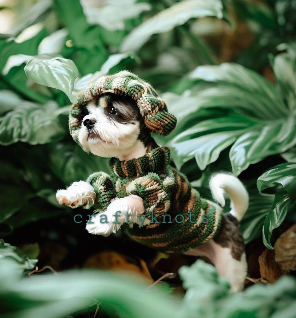 Camouflage Adventure Dog Crochet Sweater Pattern